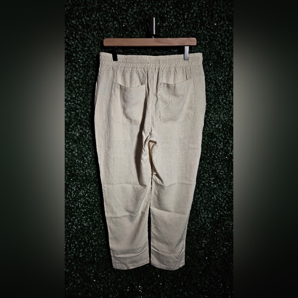 Fashion NovaMEN Men's Beige Casual Linen Pants - Picture 3 of 3